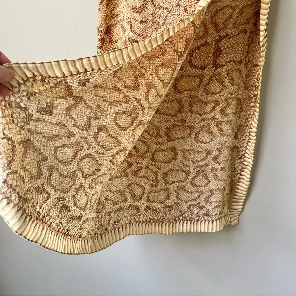 Vintage Ralph Lauren 100% Silk Scarf Animal Print Japan Preppy Classic 90s Camel - Picture 6 of 12